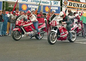 Phil Armes (Kawasaki) and Pete Beale (Yamaha) 1988 Production A TT Phil Armes (Kawasaki) and Pete Beale (Yamaha) 1988 Production A TT