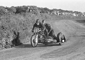 Images Dated 18th September 2013: Ted Davis & E G Allen (Matchless) 1954 Sidecar TT