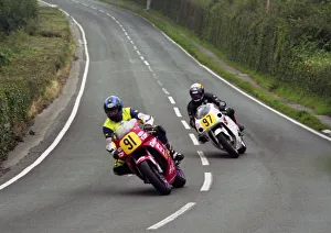 Trevor Powell (Yamaha) and Karl Moss (Suzuki) 1998 Senior Manx Grand Prix Trevor Powell (Yamaha) and Karl Moss (Suzuki) 1998 Senior Manx Grand Prix