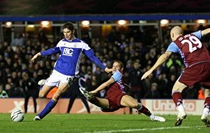 Images Dated 1st December 2010: Nikola Zigic Scores Birmingham City's Second Goal Against Aston Villa in Carling Cup Quarterfinal