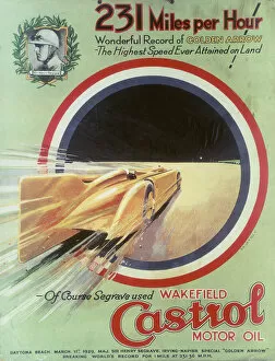 Images Dated 24th August 2012: 1929 Castol poster featuring Golden Arrow