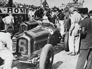 Images Dated 24th April 2008: Scuderia Ferrari Alfa Romeos at Montlhery 1934. Car 6 is Varzis car and 12 is Chirons winning car