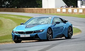BMW i8 (Hybrid Supercar), 2015, Blue, & black BMW i8 (Hybrid Supercar), 2015, Blue, & black