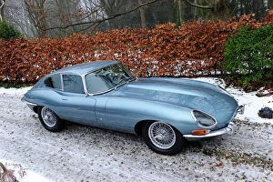 Wire Collection: Jaguar E-Type Series 1 3. 8-Litre Coupe, 1964, Blue, metallic light