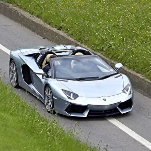 Lamborghini Aventador Roadster 2014 Blue light Lamborghini Aventador Roadster 2014 Blue light