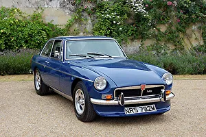 1973 MG MGB GT V8 Blue Roadster Classic Car Photo. Art
