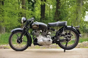 Cars And Bike Prints: Vincent Rapide HRD Series C Black Print 1949