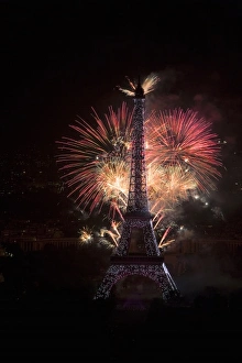 14th July (Batille Day) fireworks at the Eiffel Tower, Paris, France 14th July (Batille Day) fireworks at the Eiffel Tower, Paris, France