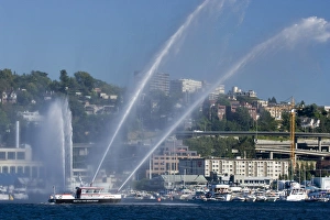 4th of July, Lake Union, Seattle, Washington, celebration, fireboat, pleasureboats 4th of July, Lake Union, Seattle, Washington, celebration, fireboat, pleasureboats
