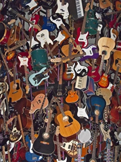 Part of 600 guitar display at the Experience Music Project in Seattle, Washington Part of 600 guitar display at the Experience Music Project in Seattle, Washington