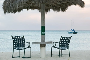 ABC Islands - ARUBA - Palm Beach: Beach Chairs / Morning ABC Islands - ARUBA - Palm Beach: Beach Chairs / Morning