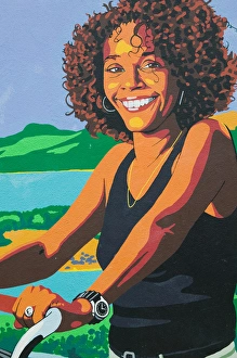 ABC Islands - BONAIRE - Kralendijk: Detail of Bonaire Citizens Mural Cultimara Supermarket ABC Islands - BONAIRE - Kralendijk: Detail of Bonaire Citizens Mural Cultimara Supermarket