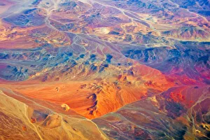 Aerial view of land pattern on Atacama Desert, Chile Aerial view of land pattern on Atacama Desert, Chile