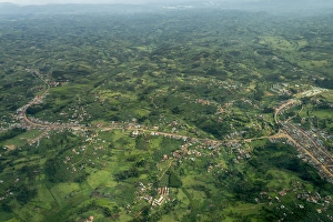 Aerial view of Uganda between Entebbe and Bwindi. Uganda Aerial view of Uganda between Entebbe and Bwindi. Uganda