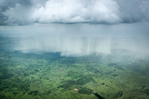 Aerial view of a weather cell (rain storm) in south west Uganda Aerial view of a weather cell (rain storm) in south west Uganda