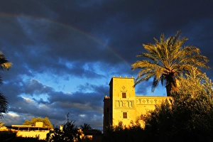 Africa, Morocco, Skoura. Rainbow over Dar Ahlam, a Relais et Chateaux property in Skoura Africa, Morocco, Skoura. Rainbow over Dar Ahlam, a Relais et Chateaux property in Skoura
