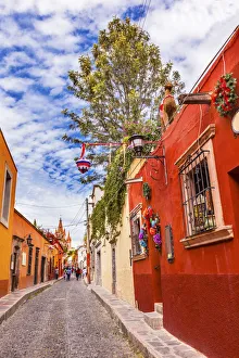 Aldama Street Christmas Decorations Parroquia Archangel church Dome Steeple San Miguel de Allende Aldama Street Christmas Decorations Parroquia Archangel church Dome Steeple San Miguel de Allende