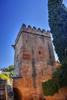 Alhambra Castle Tower Walls Granada Andalusia Spain Alhambra Castle Tower Walls Granada Andalusia Spain
