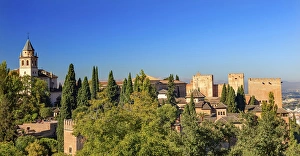 Alhambra Church Castle Towers Granada Andalusia Spain Alhambra Church Castle Towers Granada Andalusia Spain