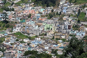 Americas, South America, Ecuador, Quito. At over 9, 000 feet in elevation, the capitol of Ecuador Americas, South America, Ecuador, Quito. At over 9, 000 feet in elevation, the capitol of Ecuador