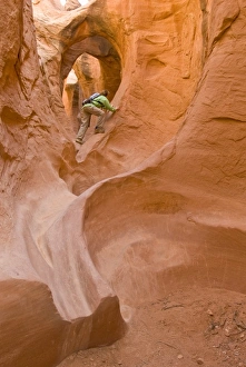 Amy explores Peek A Boo Slot Canyon, BLM Grand Staircase-Escalante National Monument Amy explores Peek A Boo Slot Canyon, BLM Grand Staircase-Escalante National Monument