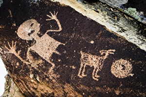 Ancient Native American petroglyphs in Petrified Forest National Park, AZ Ancient Native American petroglyphs in Petrified Forest National Park, AZ