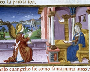 Annunciation of the Archangel Gabriel to Mary. Codex of Predis (1476). Royal Library Annunciation of the Archangel Gabriel to Mary. Codex of Predis (1476). Royal Library