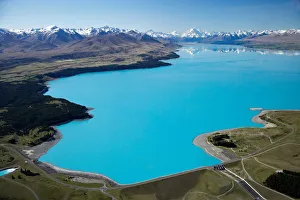Aoraki / Mt Cook and Lake Pukaki, South Canterbury, South Island, New Zealand - aerial Aoraki / Mt Cook and Lake Pukaki, South Canterbury, South Island, New Zealand - aerial