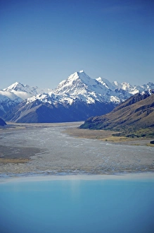 Aoraki / Mt Cook, Lake Pukaki and Tasman River, South Canterbury, South Island, New Aoraki / Mt Cook, Lake Pukaki and Tasman River, South Canterbury, South Island, New