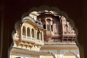 Architectural detail. Mehrangarh Fort. 10th century. Jodhpur. Rajasthan. India Architectural detail. Mehrangarh Fort. 10th century. Jodhpur. Rajasthan. India