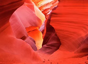 Arizona, Navajo Nation, Lower Antelope Canyon, Glowing sandstone walls Arizona, Navajo Nation, Lower Antelope Canyon, Glowing sandstone walls
