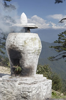 Asia, Bhutan. Incense burner at Dorcha La Pass Asia, Bhutan. Incense burner at Dorcha La Pass