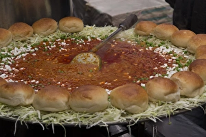 Asia, India, New Delhi. Food for sale from street vendor Asia, India, New Delhi. Food for sale from street vendor