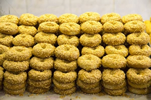 Asia, Turkey, Gaziantep. Simit bakery. Turkish sesame bread Asia, Turkey, Gaziantep. Simit bakery. Turkish sesame bread