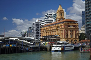 Auckland Ferry Terminal, and historic Ferry Building, Auckland waterfront, North Island Auckland Ferry Terminal, and historic Ferry Building, Auckland waterfront, North Island