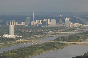 AUSTRIA-Vienna: UNO City & Danube River/ Late Afternoon from Leopoldsberg AUSTRIA-Vienna: UNO City & Danube River/ Late Afternoon from Leopoldsberg