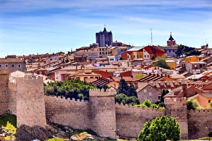 Avila Ancient Medieval City Walls Castle Swallows Castile Spain Avila Ancient Medieval City Walls Castle Swallows Castile Spain