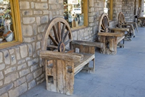 AZ, Arizona, Scottsdale, Old Town Scottsdale, unique wagon wheel chairs under covered AZ, Arizona, Scottsdale, Old Town Scottsdale, unique wagon wheel chairs under covered