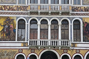 Balcony and mozaics along the Grand Canal, Venice Italy Balcony and mozaics along the Grand Canal, Venice Italy