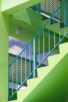 BARBADOS, Rockley, Hotel Staircase Detail, Rockley Beach BARBADOS, Rockley, Hotel Staircase Detail, Rockley Beach