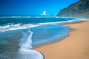 Barking Sands Beach on Kauai, Hawaii. wave, water, ocean, coast, shore, crashing Barking Sands Beach on Kauai, Hawaii. wave, water, ocean, coast, shore, crashing
