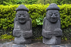 Basalt statues in Seogwipo in the Unesco world heritage sight the island of Jejudo Basalt statues in Seogwipo in the Unesco world heritage sight the island of Jejudo