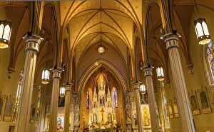 Basilica Stained glass Saint Joseph Catholic Church, San Antonio, Texas. Built in 1871 Basilica Stained glass Saint Joseph Catholic Church, San Antonio, Texas. Built in 1871