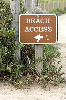 Beach Access sign points to public access to the beach Beach Access sign points to public access to the beach