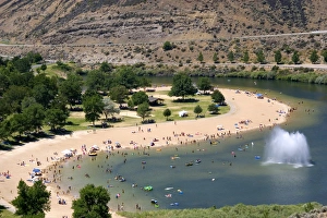 Beach scene at Sandy Point recreation area near Boise, Idaho Beach scene at Sandy Point recreation area near Boise, Idaho