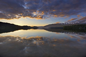 Beautiful sunset over Whitefish Lake in Montana, USA Beautiful sunset over Whitefish Lake in Montana, USA