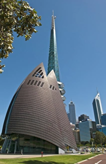 Bell Towers sails building and skyline in Perth in Western Australia Australia Bell Towers sails building and skyline in Perth in Western Australia Australia