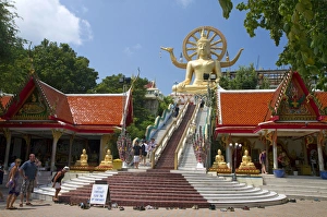 The Big Buddha temple and landmark is located on the Northeast side of the island of Ko The Big Buddha temple and landmark is located on the Northeast side of the island of Ko