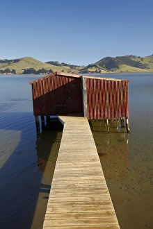 Boat Shed, Hoopers Inlet, Otago Peninsula, Dunedin, South Island, New Zealand Boat Shed, Hoopers Inlet, Otago Peninsula, Dunedin, South Island, New Zealand
