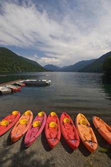 Boats For Rent at Fairholm, Lake Crescent, Olympic National Park, Washington, US Boats For Rent at Fairholm, Lake Crescent, Olympic National Park, Washington, US